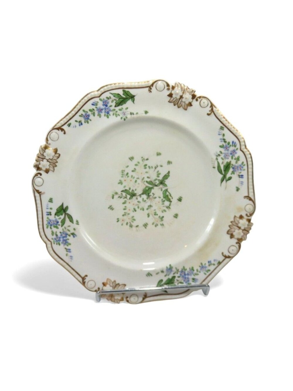Antique Royal Crown Derby Plate Floral Design 1800s England 10"